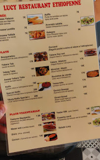 Menu Lucy Restaurant Éthiopien Page 3