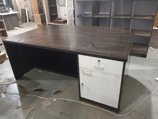 6*4  director table in dark maple glossy finish with 1 drawer 1 cabinet post image