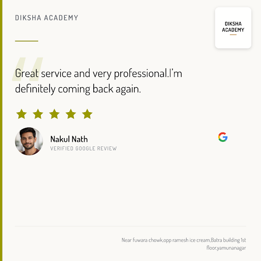 Nakul Nath, a proud student of Diksha Academy in Yamuna Nagar, shares his exceptional experience… post image