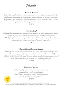 Menu Restaurant Le Saussois Page 2