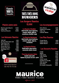Menu Food Truck Maurice Dinard Plage du Prieuré - Guinguette Burgers-frites maison Page 1