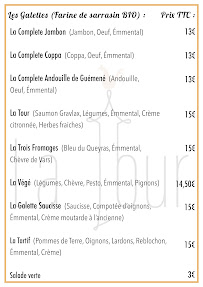 Menu crêperie la tour Page 1