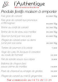 Menu Restaurant L'Authentique Page 5
