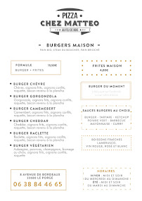 Menu Chez Matteo pizza burger à emporter Page 2