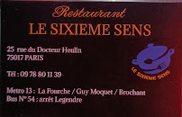 Menu LE SIXIEME SENS Page 1
