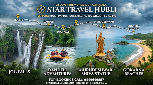 From the thrilling jungles of Dandeli to the serene beaches of Gokarna, and the towering blessing…