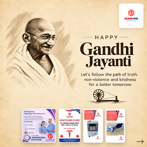 Celebrating Gandhi Jayanti with gratitude and respect. Trust Hearltho Nursing Care for expert hom… post image