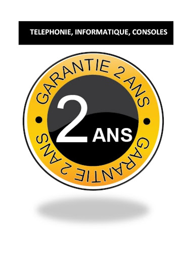 Parce que nous avons confiance en nos produits, désormais la téléphonie, l'informatique et les consoles sont garanties 2 Ans !!!!!! 
(sous condition d'ouverture de notre carte de fidélité gratuite)