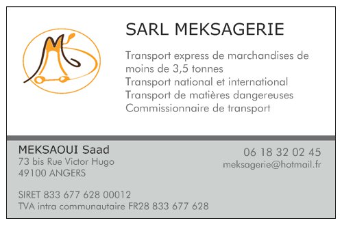 Avis sur Meksagerie - transport urgent de marchandises à Angers - Societé de transport