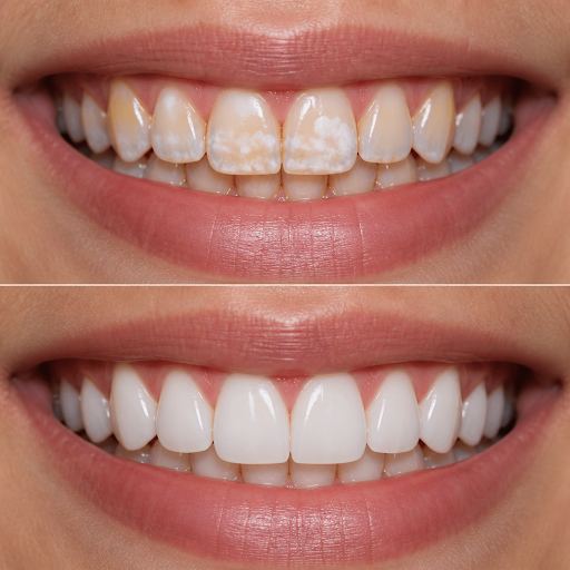 Are white spots or brown stains on your teeth making you hide your smile? At Dr Grover's Dental C… post image