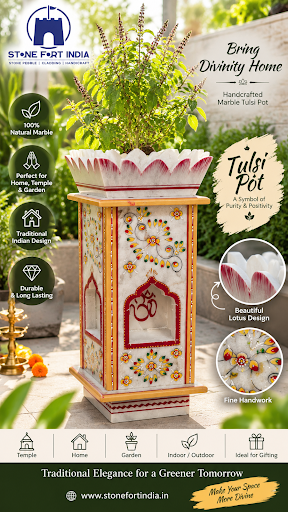 🌿 Handcrafted Marble Tulsi Pot – Traditional Elegance for Your Home post image