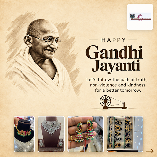 Celebrating Gandhi Jayanti with gratitude and respect. Shree Nageena Fashion Jewellery offers bea… post image