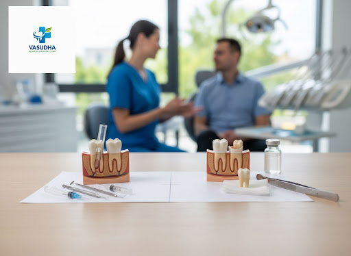 Confused about whether you need a root canal or a tooth extraction? At Vasudha Hospital and Denta… post image