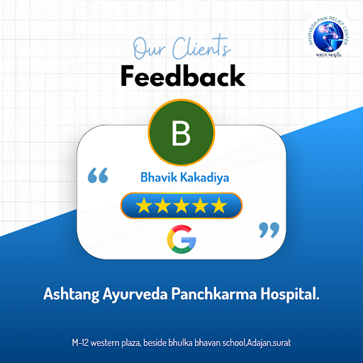 Bhavik Kakadiya shares his exceptional experience at Ashtang Ayurveda Panchkarma Hospital in Sura… post image