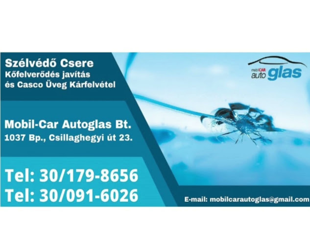 Mobil-Car Autoglas Bt.-Szélvédő Csere, Szélvédő Javitás,Autóüveg Pest megye,Casco Üveg Kárfelvétel Budapest