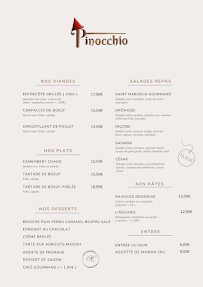 Menu Restaurant Le Pinocchio Page 1
