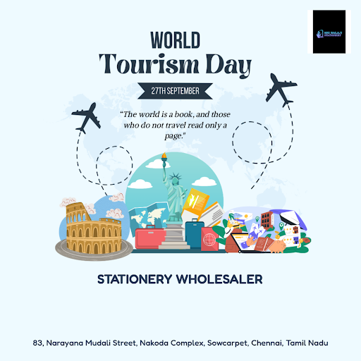 Celebrate Happy World Tourism Day with Stationery Wholesaler, Chennai's best stationery store! Ex…