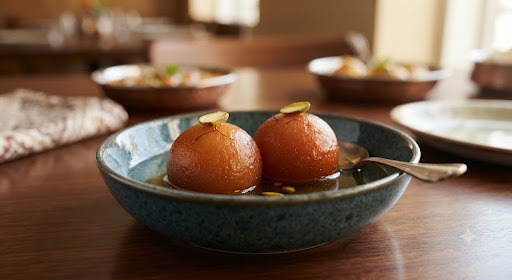 Treat yourself to our soft, warm, and perfectly syrupy Gulab Jamun at BHAKTI FAM