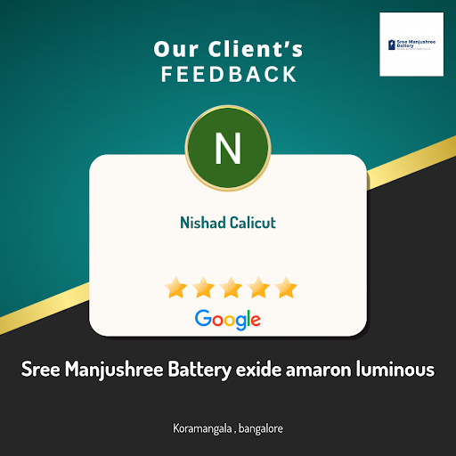 Nishad from Calicut raves about the exceptional service at Sree Manjushree Battery exide amaron l… post image