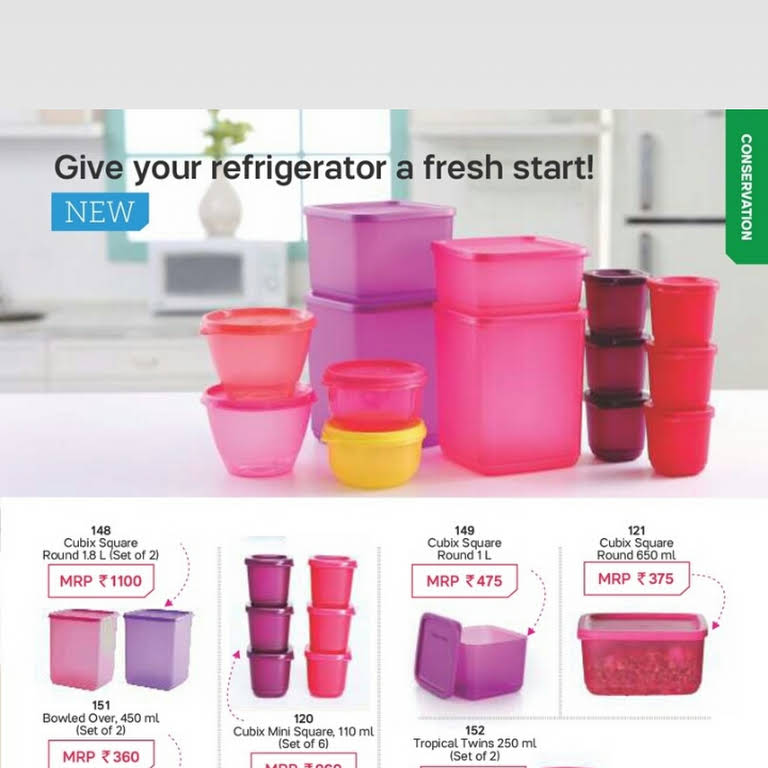 Tupperware Cubix Mini Square 110 ml (Set of 6)