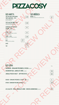 Menu Pizza Cosy Page 1
