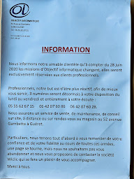 Photo n°1 de Objectif Informatique à Guéret (Assistance et services informatiques)