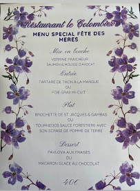 Menu Le Colombier Page 1