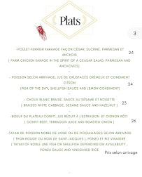 Menu ARKADIA Restaurant Page 1