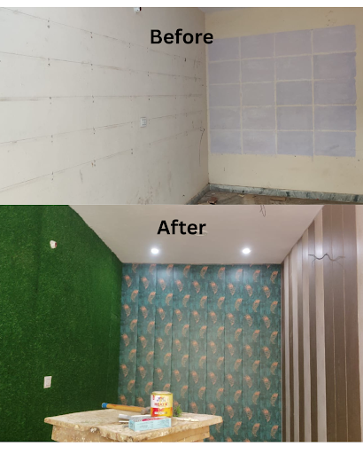 ✨ Stunning Room Transformation by VFM Solution and Services | PVC Panels | Fluted Panels | Grass…