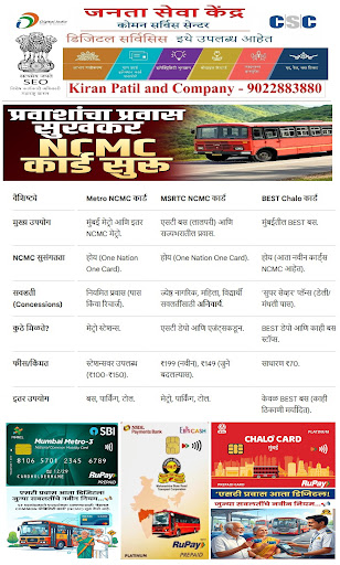!! एस.टी.NCMC आणि मेट्रो NCMC आणि बेस्ट CHALO कार्ड !! post image