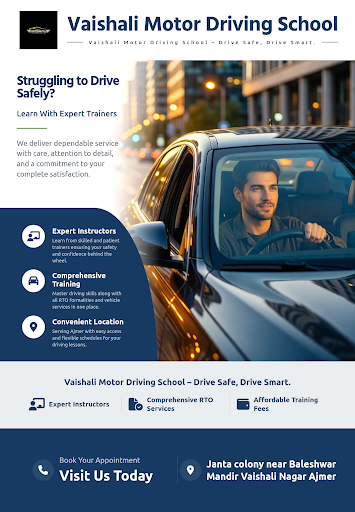 Vaishali Motor Driving School provides professional driving lessons to help you gain confidence a… post image