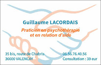 Guillaume Lacordais Praticien en psychothérapie et en relation d aide à Valençay