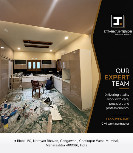 Expert civil work contractors at Tatariya Interior & Modular Furniture, providing top-notch carpe… post image