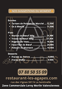 Menu Les Agapes Bar Brasserie Page 1