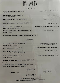 Menu Les Darons Wine Bar Page 1