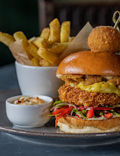 Katsu Burger Asian Slaw Skin-On Chips Vegan