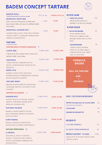 Menu BADEM concept tartare Page 1