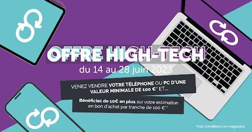 💥 Offre High Tech exceptionnelle du 14 au 28 juin 2023 ! 💥

📱💻 Venez vendre votre téléphone ou PC d'une valeur minimale de 100 € et bénéficiez d'un bonus incroyable : un bon d'achat de 10 € par tranche de 100 € !

🚀 Ne manquez pas cette occasion exclusive ! 

C'est le moment de se faire plaisir 🤑

#hightech #technology #tech #innovation #smartphone #apple #iphonereconditionne #occasion #macbookreconditionne