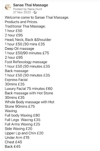 Sanae Thai Massage Billericay