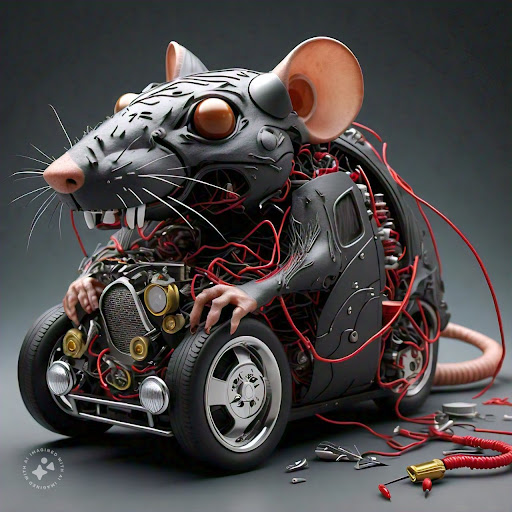 A rat has eaten away the car's wiring and the car won't start. post image