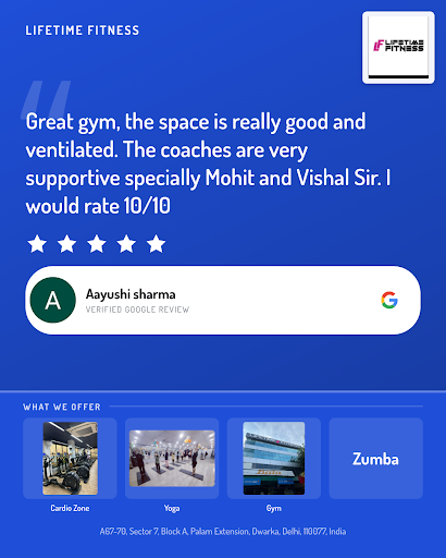 Aayushi Sharma loved the exceptional services at Lifetime Fitness in Delhi. If you're searching f… post image