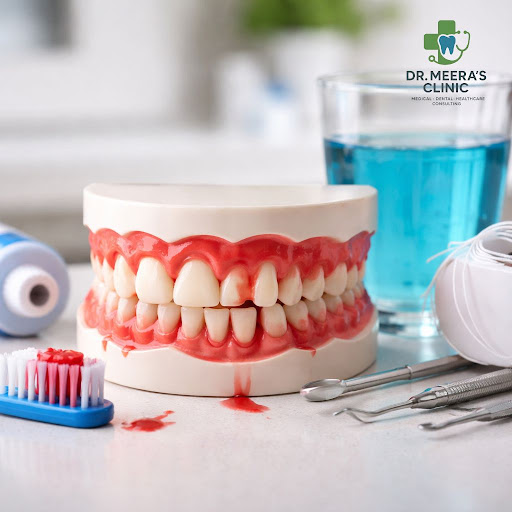 Bleeding gums are often the first sign that your gums need attention. At Dr. Meera’s Clinic in Me… post image
