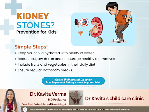 Kidney stones in children can be prevented with proper hydration, a balanced diet, and avoiding e… post image