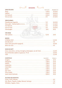 Menu La Petite Bohème Page 1