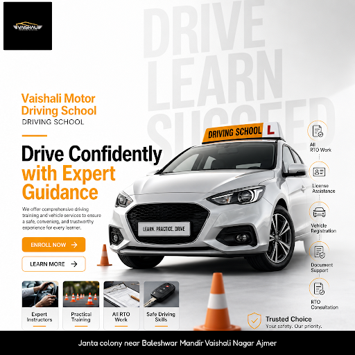Vaishali Motor Driving School offers top-quality driving classes near me, along with E Mitr servi… post image