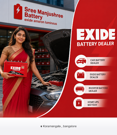 Sree Manjushree Battery Exide Amaron Luminous is a trusted dealer for Exide batteries, offering a… post image
