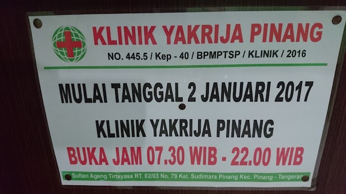 Klinik Umum Yakrija, Author: Faisal Faruq