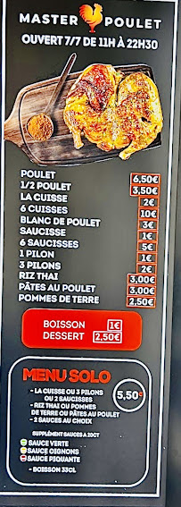 Menu MASTER POULET - Les Lilas Page 1