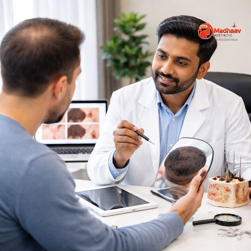 Thinking about a hair transplant near me and feeling a bit nervous? At Madhaav Aaesthetic and Cur… post image