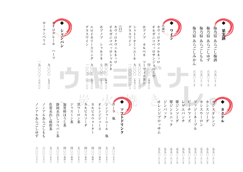 炭火焼き ウキヨバナレ。